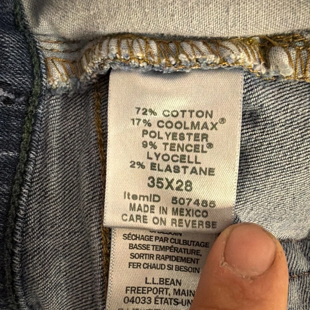 LL‎ Bean Men's Size 35x28 Jeans Standard Fit Straight Leg